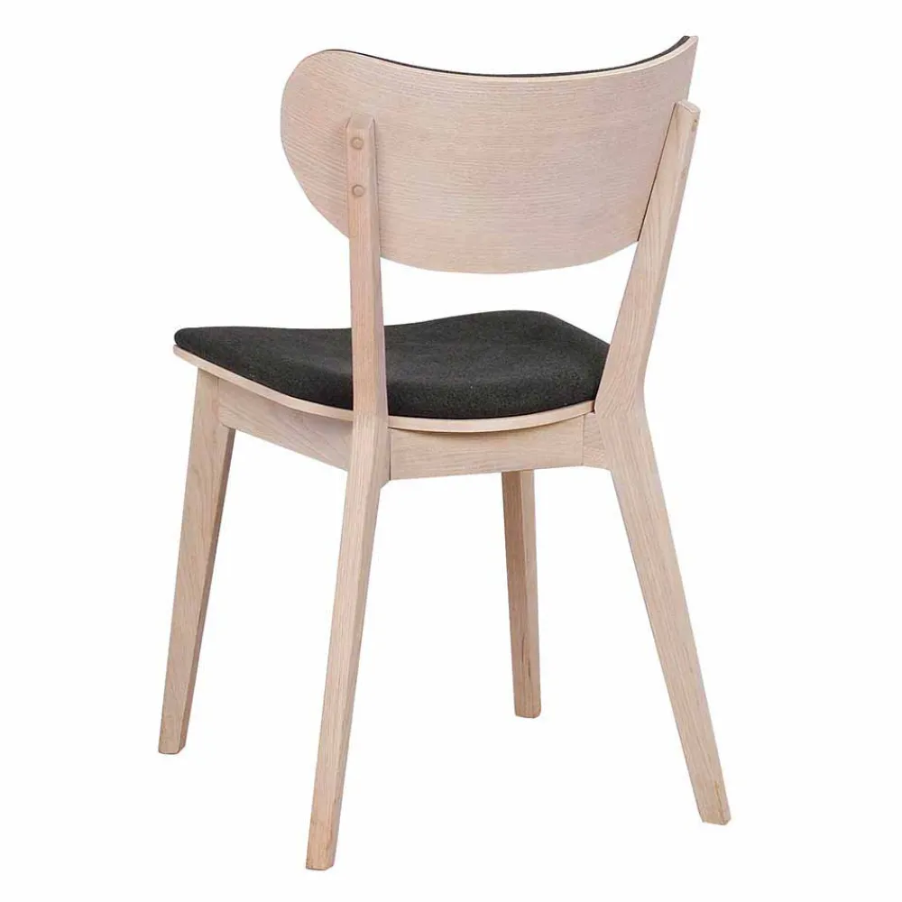Wohnen Sitzgruppe<White Wash Eiche Essgruppe Retro - Pessoa (siebenteilig)