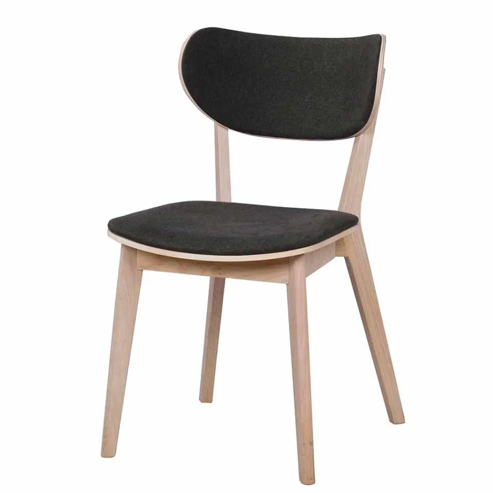 Wohnen Sitzgruppe<White Wash Eiche Essgruppe Retro - Pessoa (siebenteilig)