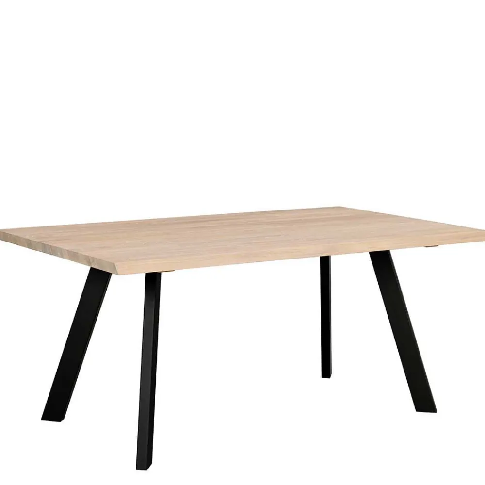 Wohnen Sitzgruppe<White Wash Eiche Tisch mit 4 Stühlen - Pulva (fünfteilig)