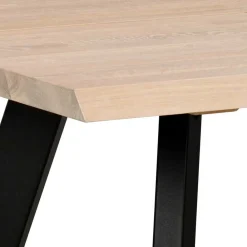 Wohnen Sitzgruppe<White Wash Eiche Tisch mit 4 Stühlen - Pulva (fünfteilig)