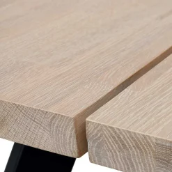 Wohnen Sitzgruppe<White Wash Eiche Tisch mit 4 Stühlen - Pulva (fünfteilig)