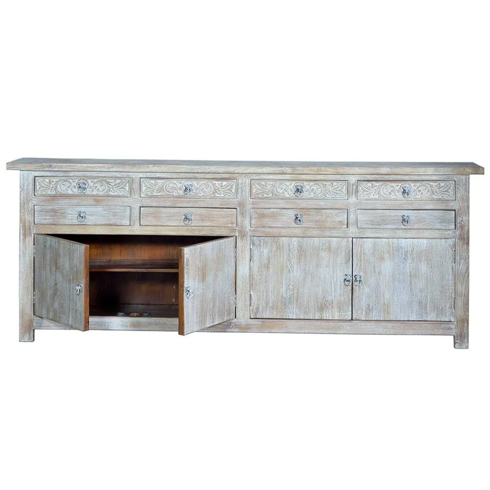 Wohnen Sideboards<White Wash Sideboard - Shabby Chic - Catlony