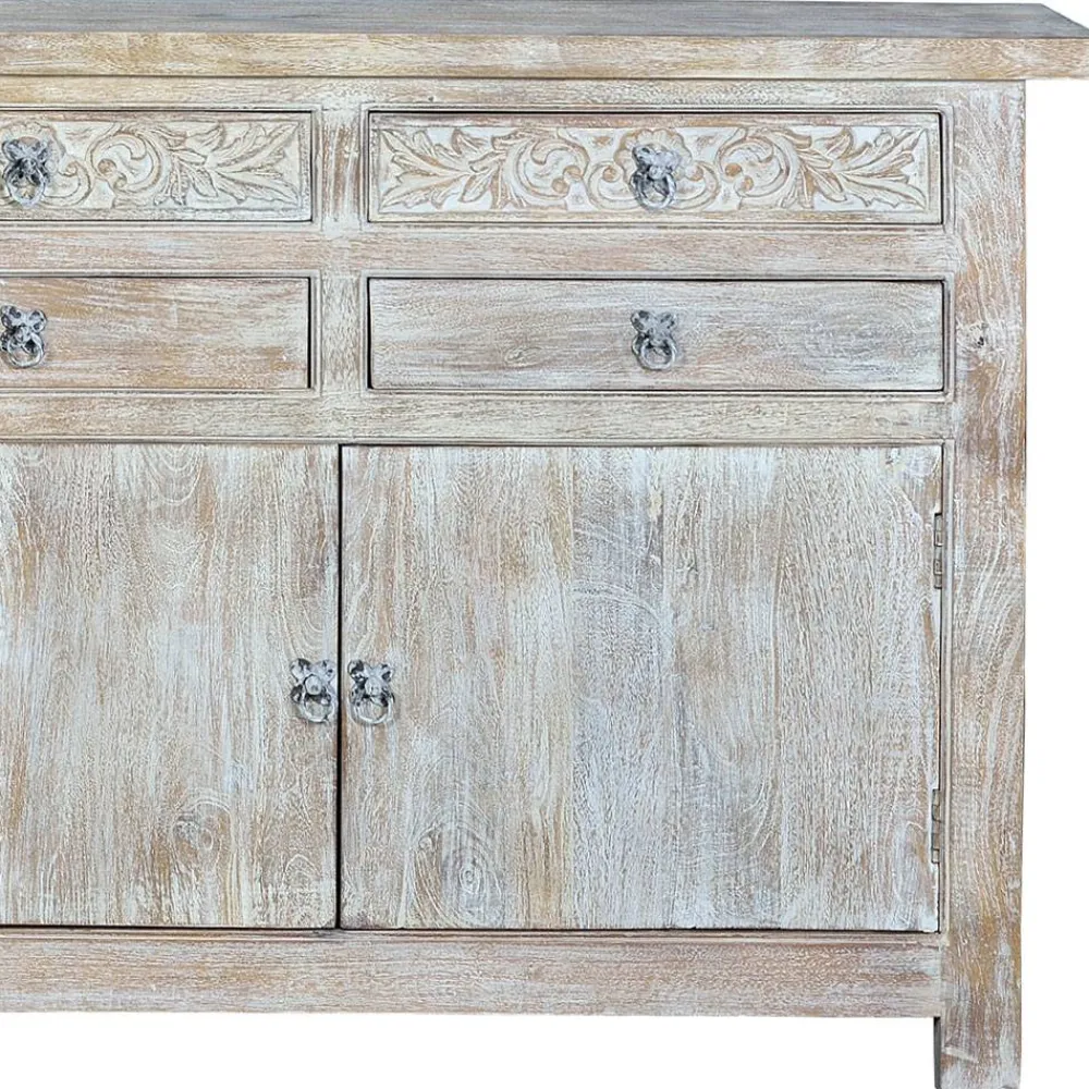 Wohnen Sideboards<White Wash Sideboard - Shabby Chic - Catlony