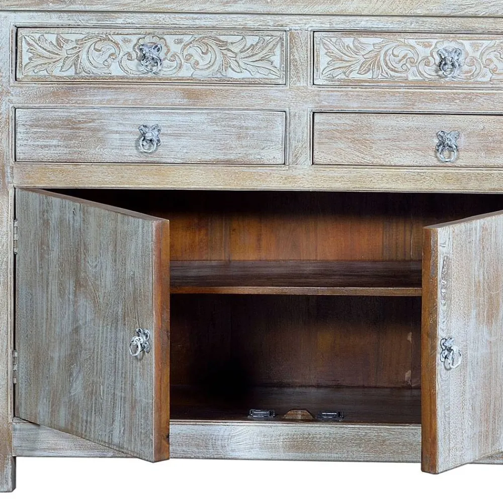 Wohnen Sideboards<White Wash Sideboard - Shabby Chic - Catlony