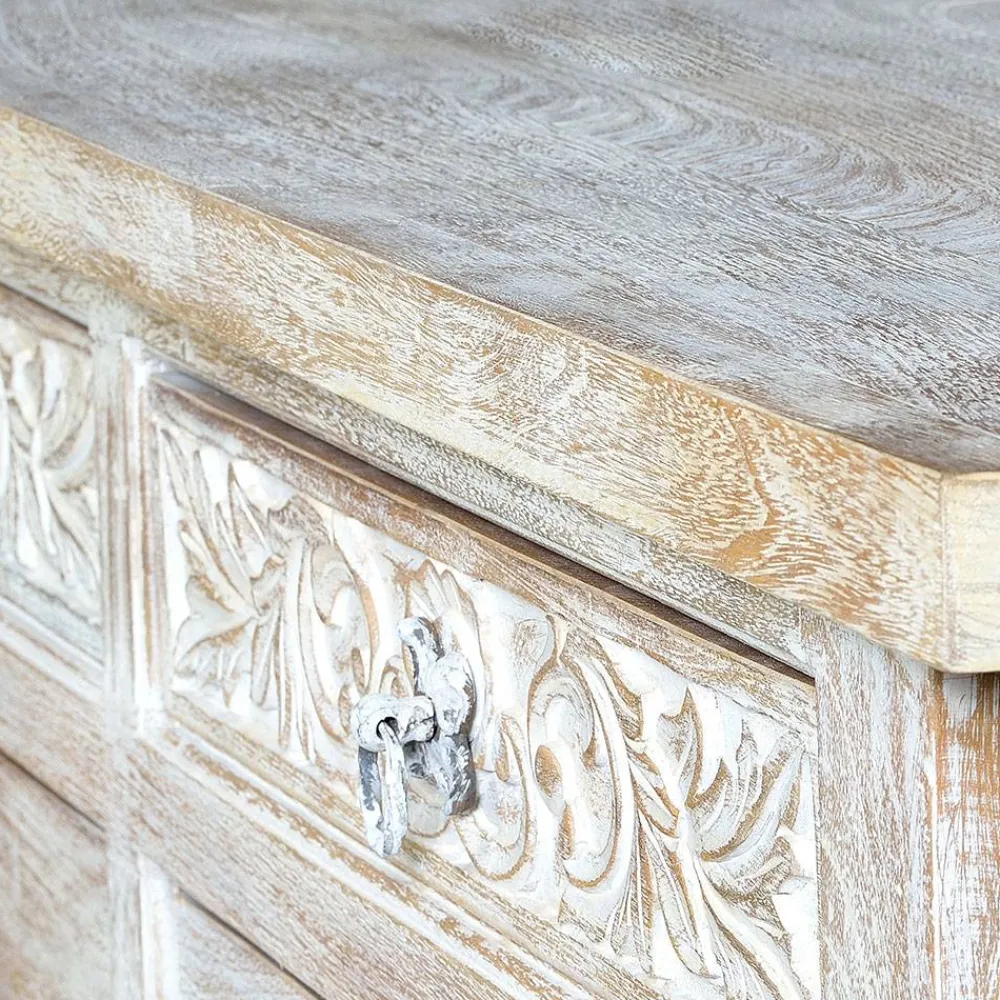 Wohnen Sideboards<White Wash Sideboard - Shabby Chic - Catlony