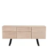 Wohnen Sideboards<White Wash Sideboard aus Eiche massiv Pulva mit Stahl Schwarz