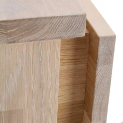 Wohnen Sideboards<White Wash Sideboard aus Eiche massiv Pulva mit Stahl Schwarz