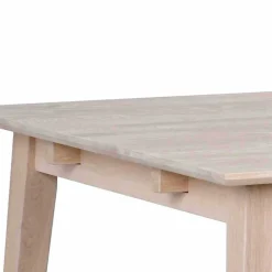 Wohnen Sitzgruppe<White Wash Tisch & Stühle Schwarz - Pessoa (siebenteilig)