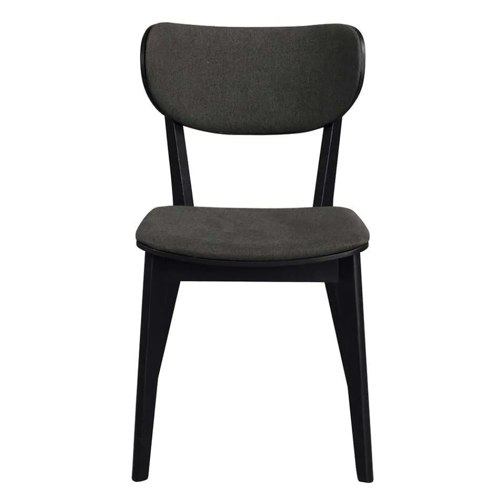 Wohnen Sitzgruppe<White Wash Tisch & Stühle Schwarz - Pessoa (siebenteilig)