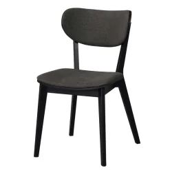 Wohnen Sitzgruppe<White Wash Tisch & Stühle Schwarz - Pessoa (siebenteilig)