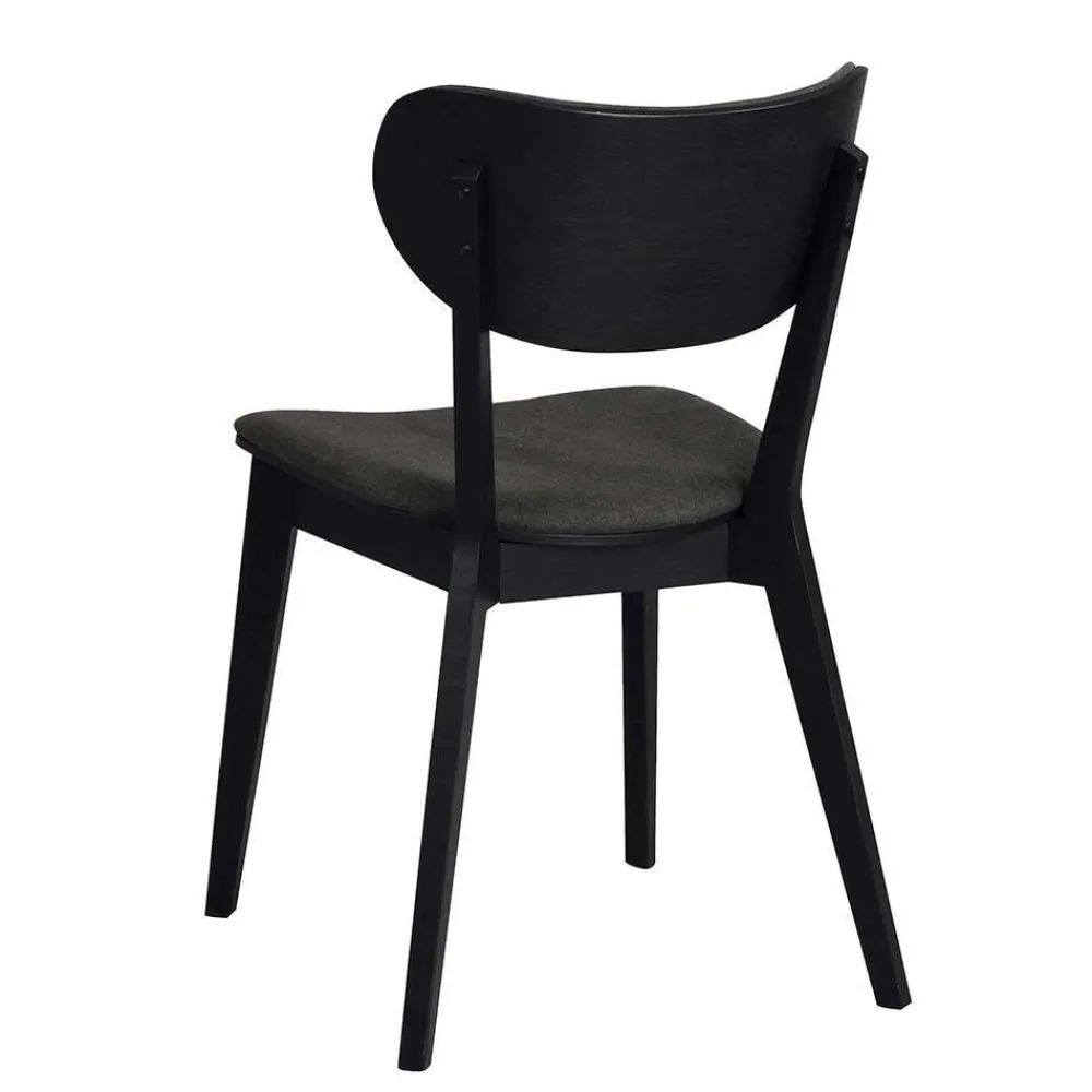 Wohnen Sitzgruppe<White Wash Tisch & Stühle Schwarz - Pessoa (siebenteilig)
