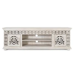 Wohnen Tv & Hifi-Möbel|Lowboards<White Wash TV Lowboard - dekoratives Design - Snake