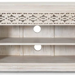 Wohnen Tv & Hifi-Möbel|Lowboards<White Wash TV Lowboard - dekoratives Design - Snake