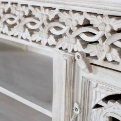 Wohnen Tv & Hifi-Möbel|Lowboards<White Wash TV Lowboard - dekoratives Design - Snake