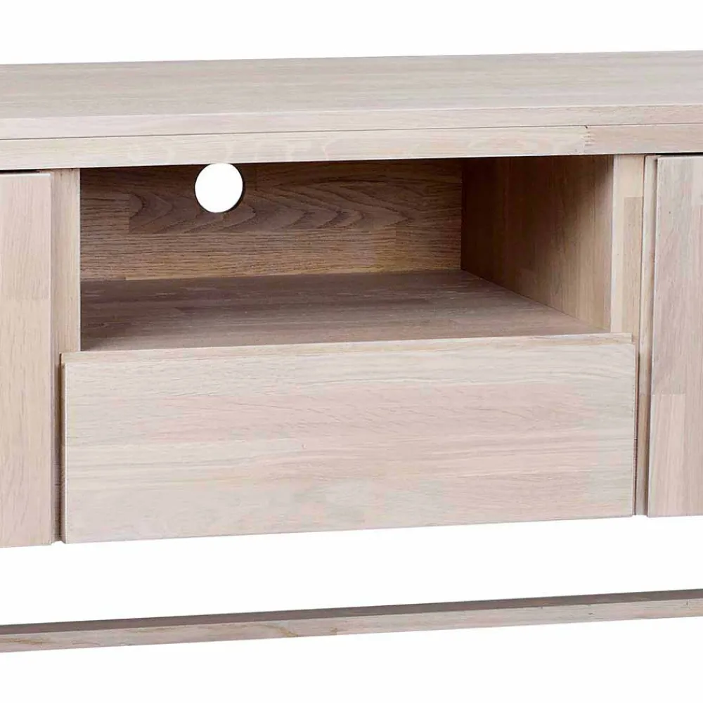 Wohnen Tv & Hifi-Möbel|Lowboards<White Wash TV Lowboard aus Eiche - Dioca
