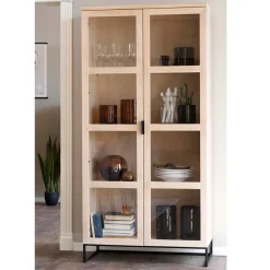 Wohnen Vitrinen<White Wash Vitrinenschrank modern - Myras