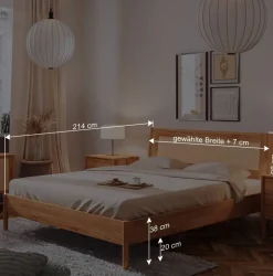 Wohnen Betten<Wildbuche Bett mit Wiener Geflecht Kopfteil - Indrya