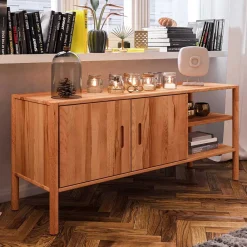 Wohnen Tv & Hifi-Möbel|Lowboards<Wildbuche Lowboard mit zwei Fächern - Indrya