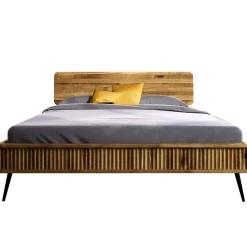 Wohnen Betten<Wildeiche Bett mit Holzkopfteil - Casarius