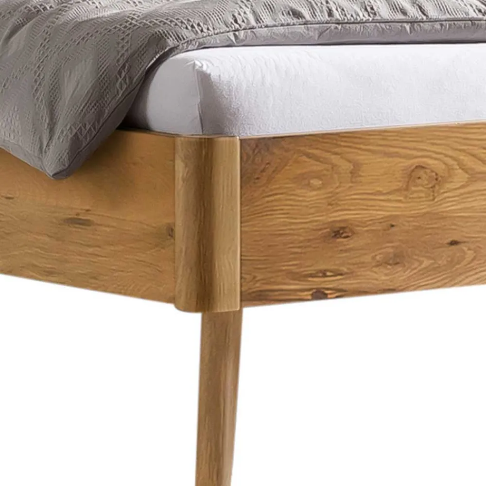 Wohnen Betten<Wildeiche Bett mit Kopfteilpolstern in Grau - Luxuria