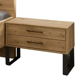 Wohnen Betten<Wildeiche Bett mit Metallkufen - Siestago