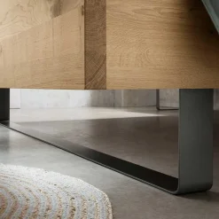 Wohnen Betten<Wildeiche Bett mit Metallkufen - Siestago