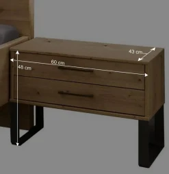 Wohnen Betten<Wildeiche Bett mit Metallkufen - Siestago