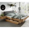 Wohnen Betten<Wildeiche Bett mit Schubkasten Set - Zennian (dreiteilig)