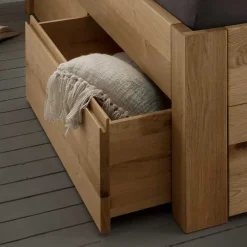 Wohnen Betten<Wildeiche Bett mit vier Schubladen modern - Zennian