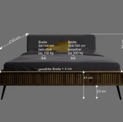 Wohnen Betten<Wildeiche Designerbett mit Polsterkopfteil - Casarius