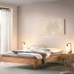 Wohnen Betten<Wildeiche Doppelbett - kein Kopfteil - Defelira