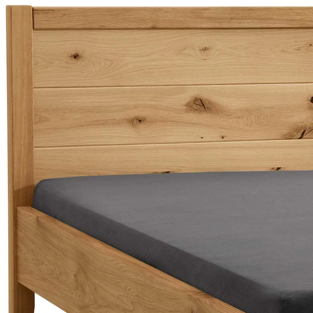 Wohnen Betten<Wildeiche Doppelbett mit Holzkopfteil - Adeira