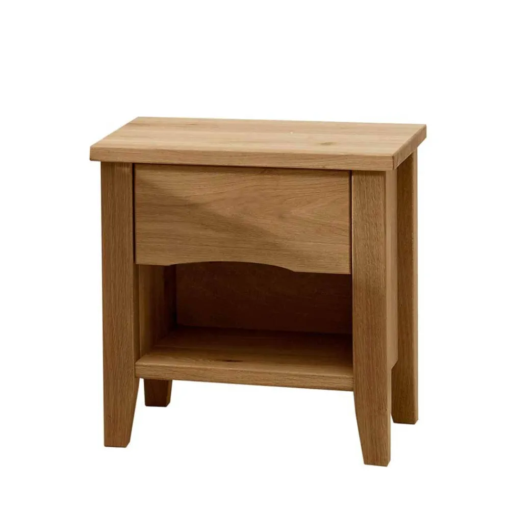 Wohnen Betten<Wildeiche Doppelbett mit Holzkopfteil - Adeira