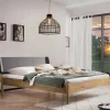 Wohnen Betten<Wildeiche Doppelbett mit Kunstleder Kopfteil - Lucyanco