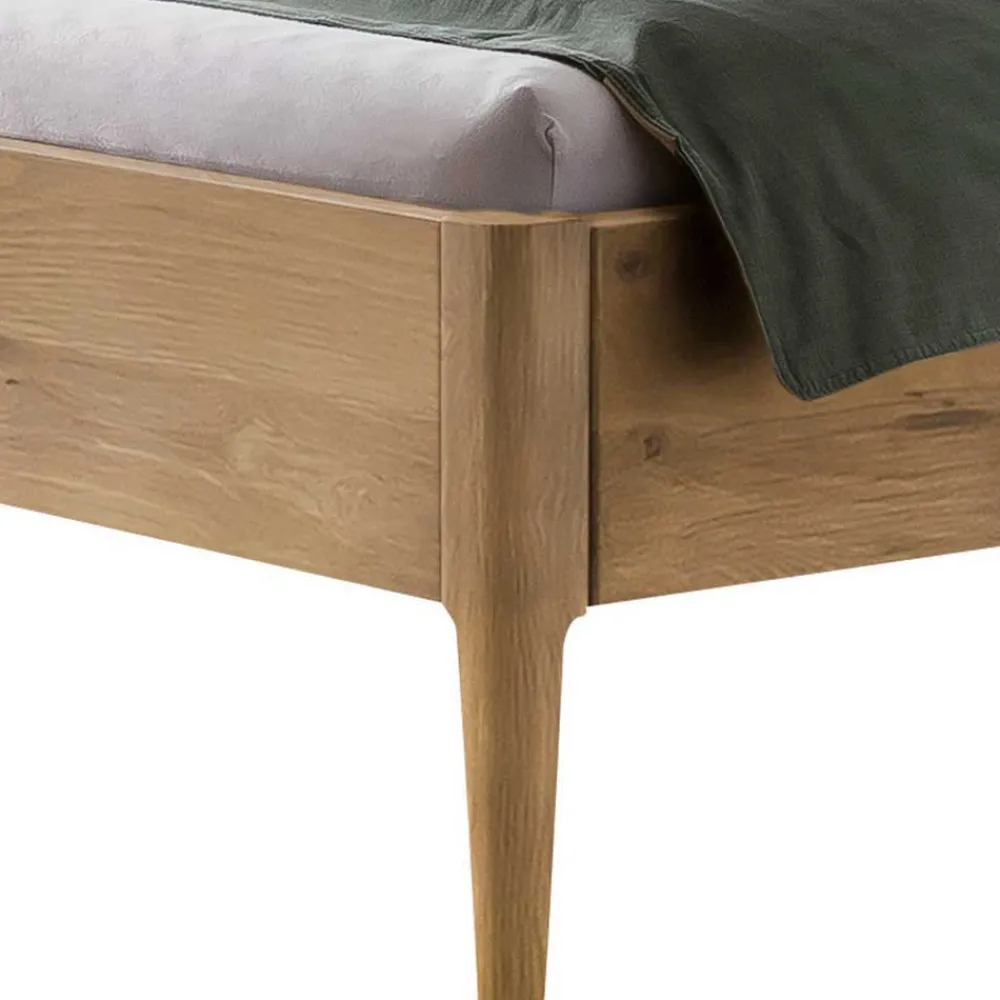 Wohnen Betten<Wildeiche Doppelbett mit Kunstleder Kopfteil - Lucyanco