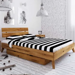 Wohnen Betten<Wildeiche Einzelbett in Übergröße - Eavy VII