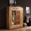Wohnen Highboards<Wildeiche Highboard Troncon mit Glas Einsatz
