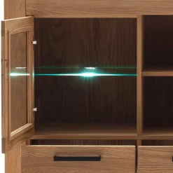 Wohnen Kommoden|Vitrinen<Wildeiche Highboard Vitrine teilmassiv - Sophia
