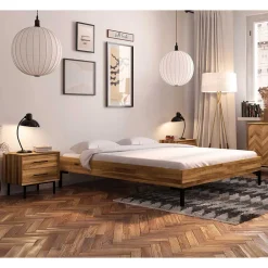 Wohnen Betten<Wildeiche Holzbett für Dachzimmer - Kerfa