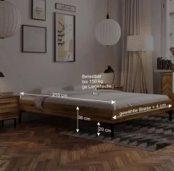 Wohnen Betten<Wildeiche Holzbett für Dachzimmer - Kerfa