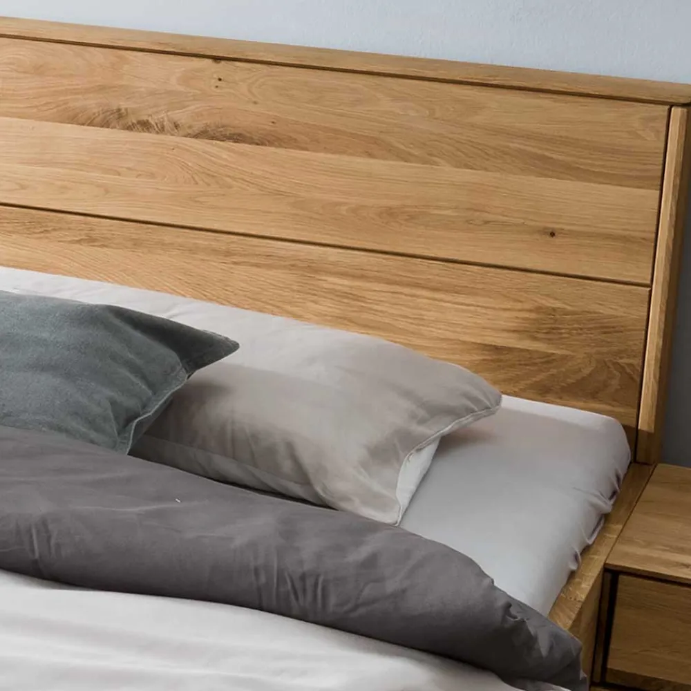 Wohnen Betten<Wildeiche Holzbett in Schwebeoptik - Sesimbra