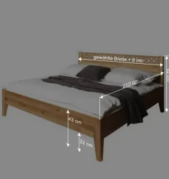 Wohnen Betten<Wildeiche Holzbett Masdamos massiv geölt