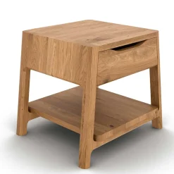 Wohnen Betten<Wildeiche Holzbett mit Polsterkopfteil in Beige - Favorite