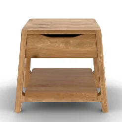 Wohnen Betten<Wildeiche Holzbett mit Polsterkopfteil in Beige - Favorite