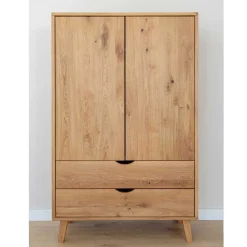 Wohnen Kleiderschränke<Wildeiche Kombi-Kleiderschrank massiv - Fabijola