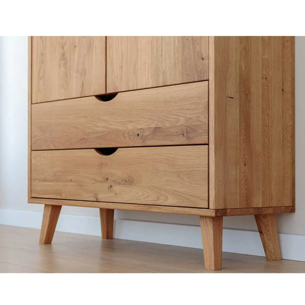 Wohnen Kleiderschränke<Wildeiche Kombi-Kleiderschrank massiv - Fabijola