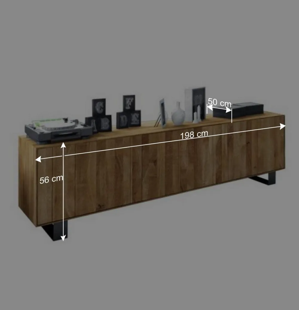Wohnen Lowboards<Wildeiche Lowboard Manzey mit 3 Türen