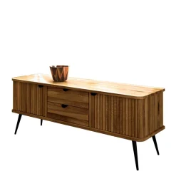 Wohnen Tv & Hifi-Möbel|Lowboards<Wildeiche Lowboard mit Metall - Casarius