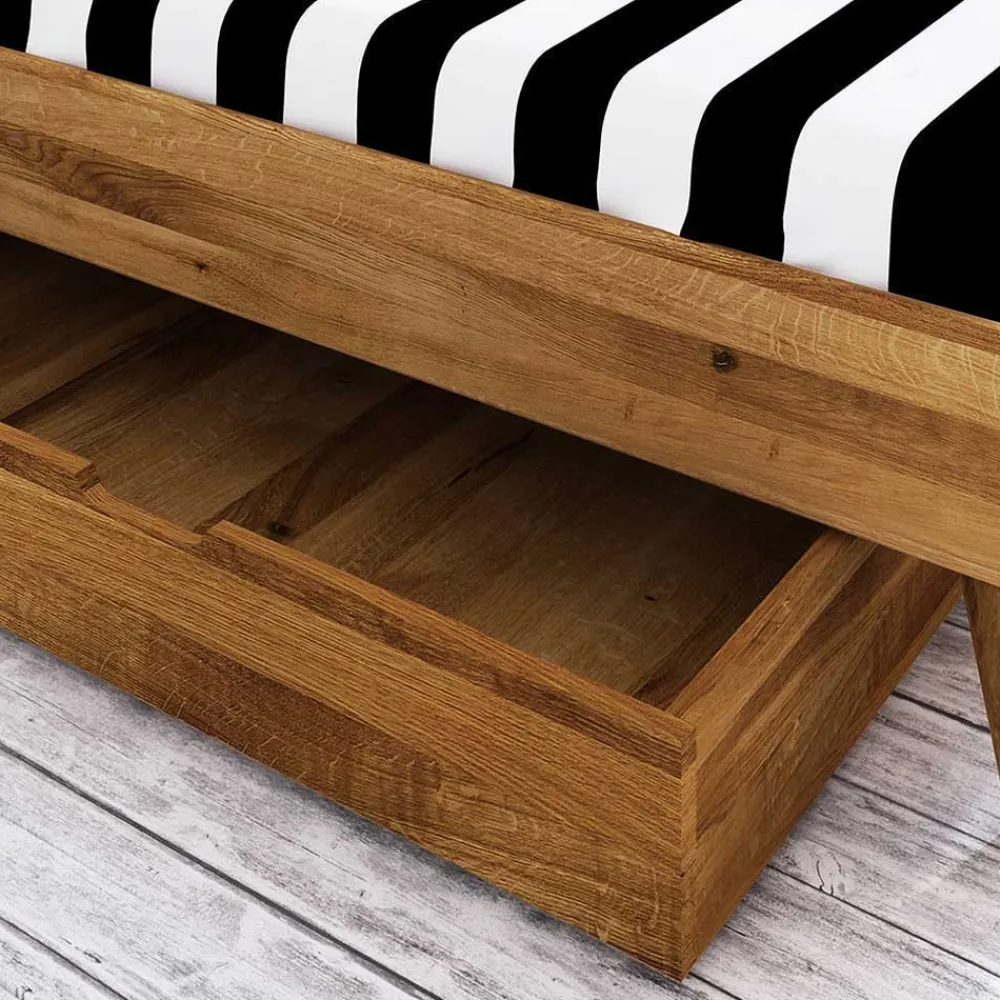 Wohnen Betten<Wildeiche Massivholz Bett mit 2 Schubkästen - Eavy
