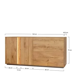 Wohnen Sideboards<Wildeiche Sideboard mit zwei Klappen & Türen - Cocondar